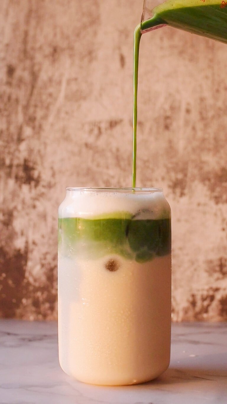 5 Minute Iced Matcha Latte with Oat Milk