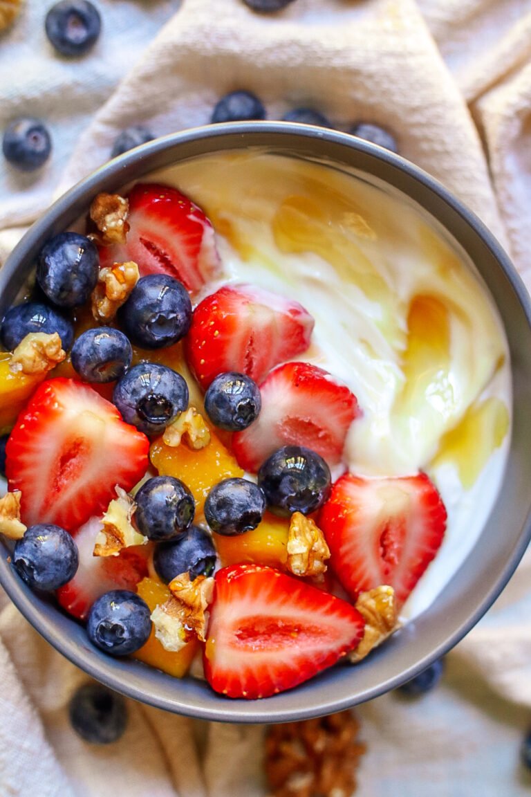 Greek Yogurt Fruit Bowl with Honey & Walnuts