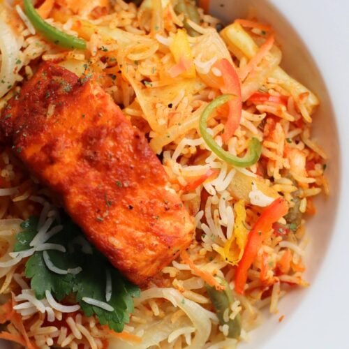 Indian Salmon and Rice Bowl