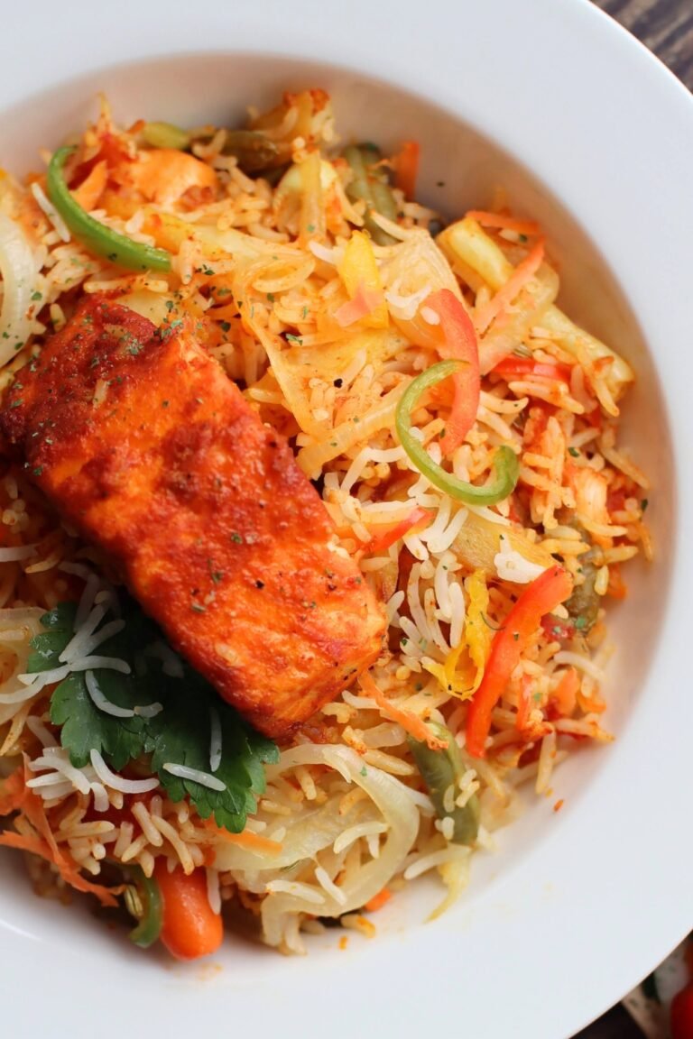 Indian Salmon and Rice Bowl