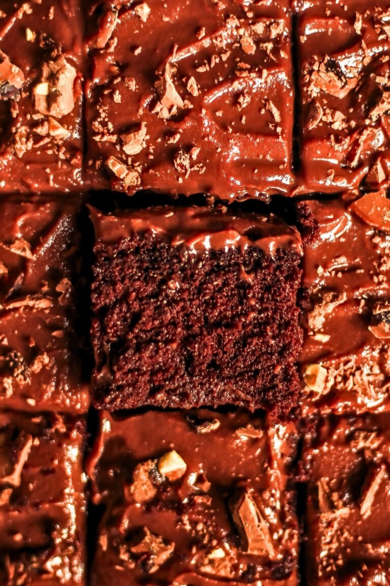 Easy Moist Chocolate Sheet Cake with Whipped Ganache