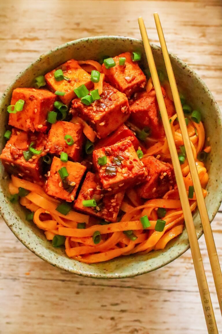 Gochujang Rice Noodles with Tofu